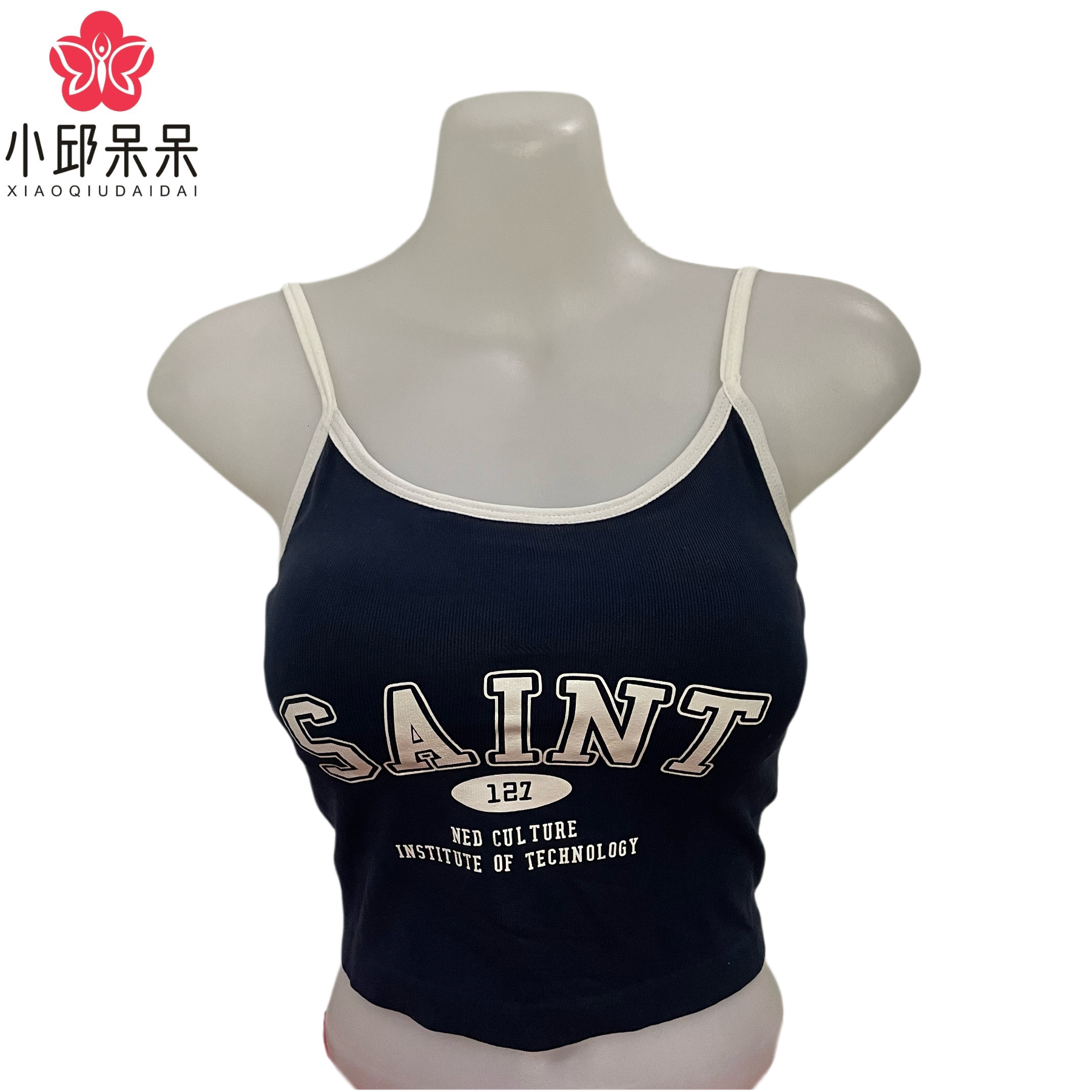 OEM ODM Custom logo size High quality breast chest wrap seamless halter vest bump color fixed cup letter print boob tube top bra