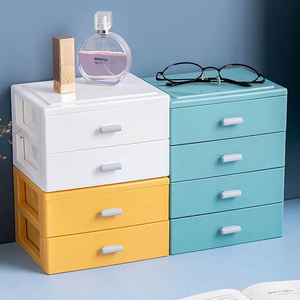 2/3/4 Layers Desktop Storage Box Drawer Organizing Box Office Desk Shelves rack Cabinet Makeup plastic home sundries storage