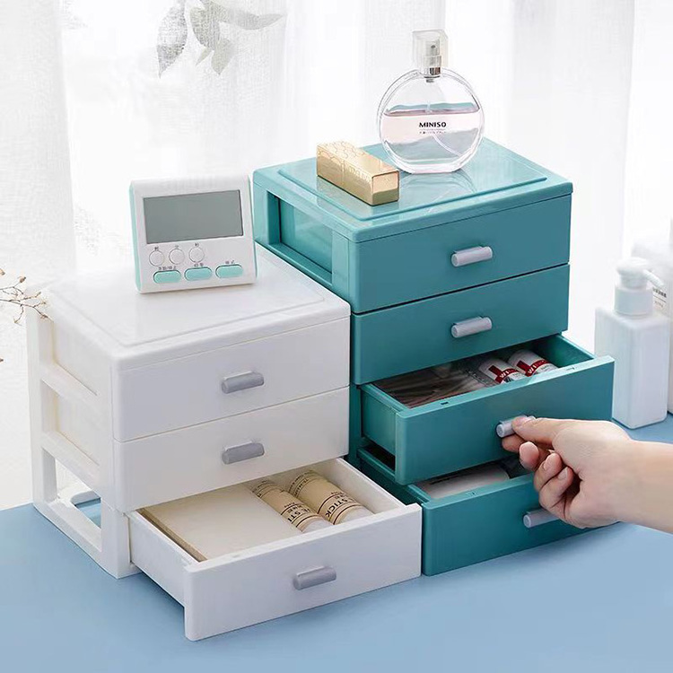 2/3/4 Layers Desktop Storage Box Drawer Organizing Box Office Desk Shelves rack Cabinet Makeup plastic home sundries storage