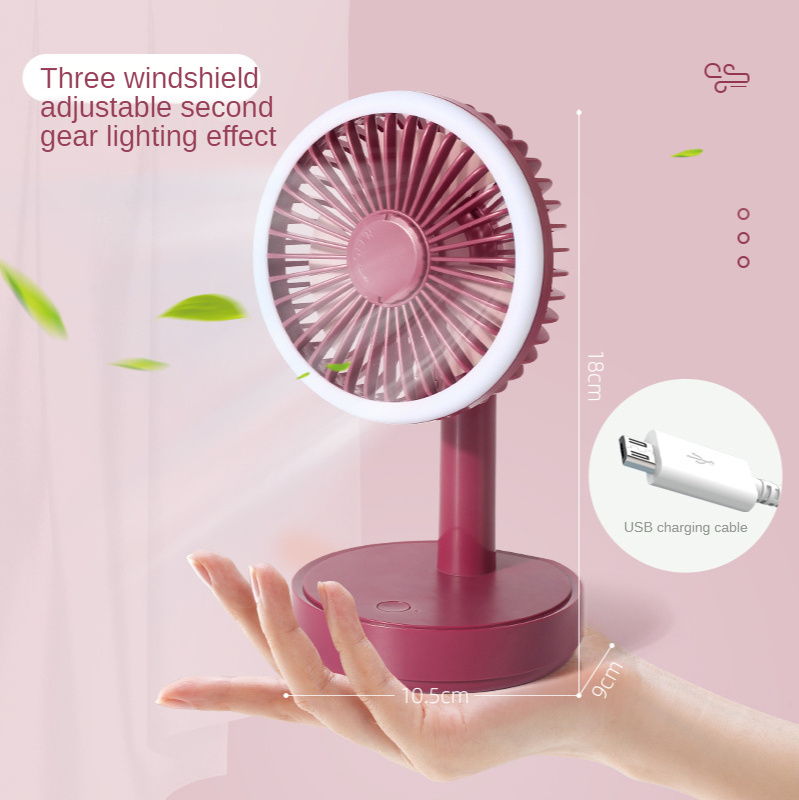 Small night lamp pendulum fan can add perfume, home office convenient, fan charging USB fan.