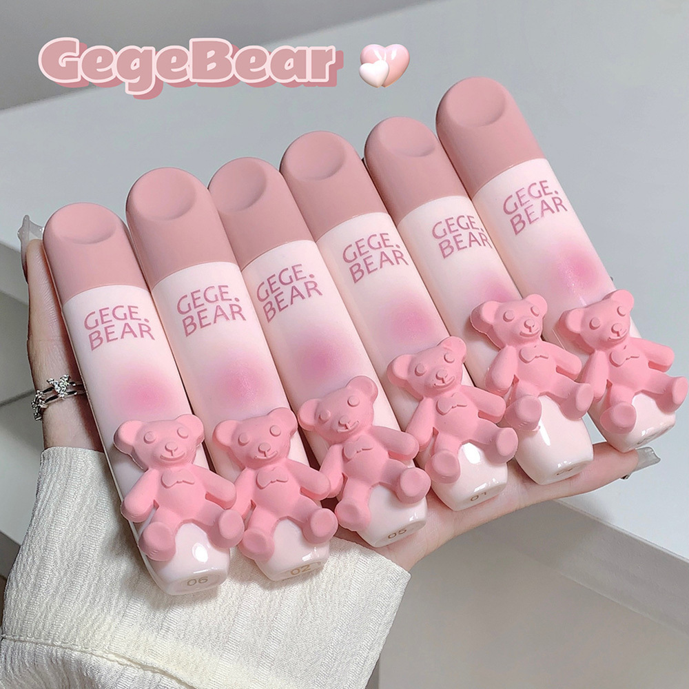 Wholesale Gege Bear Private Label Lip Gloss Cute Bear Design Velvet Lipgloss Wholesale Custom Logo Cute Lip Gloss