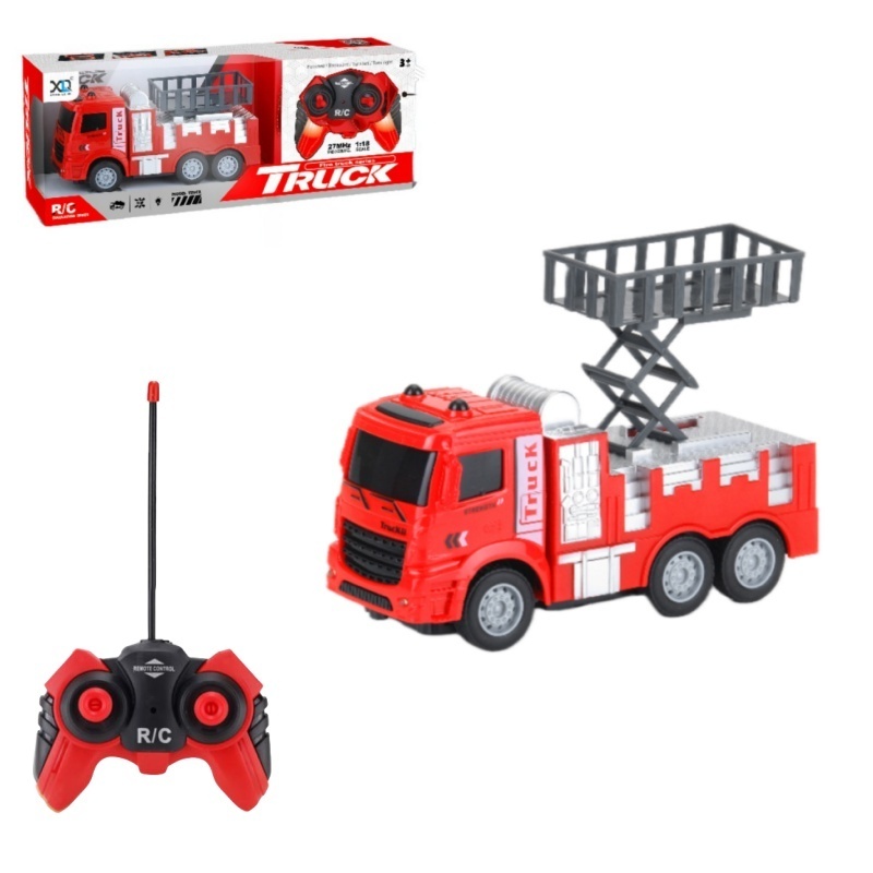 New Kids fire truck rc toys fire engine ladder truck toy 4 channel remote control fire truck toy for kid