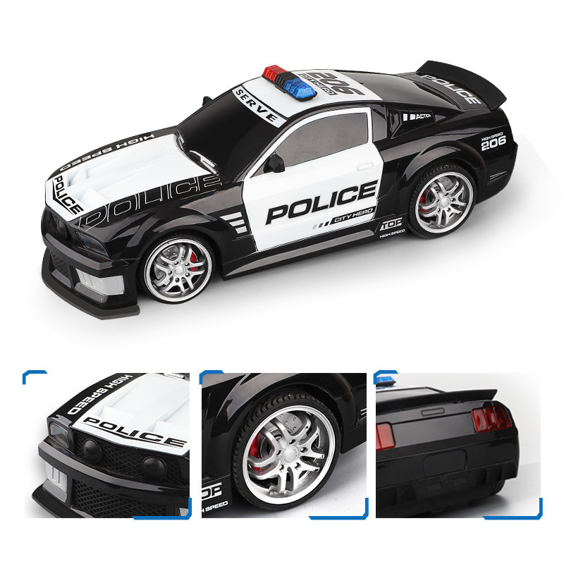 Big 2.4GHz Super Fast Remote Control bronco Police Car Toy with Lights Durable Chase Drift Vehicle toys Kids Gifts 1:12 RC Car