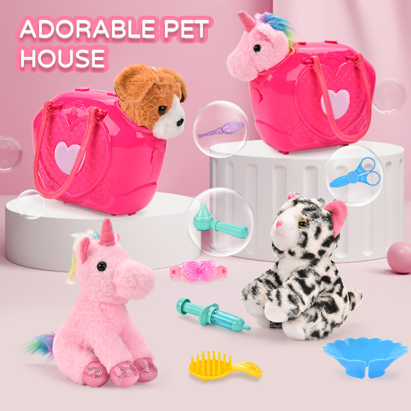 2024 NEW Medical Topics Cartoon Dog Handbag Stuffed Animal Toys Plush Pet House