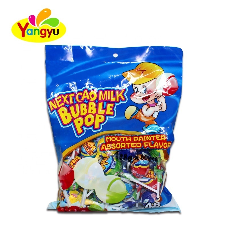 Milk Assorted Double Flavor Lollipop Filling Bubble Gum