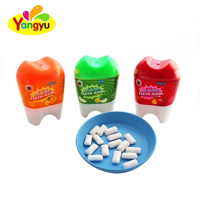 Cute Teeth Shape Bottle Fruity Flavor Chewing Gum