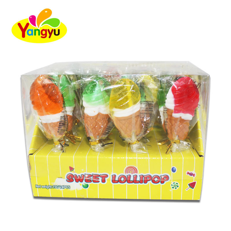 Halal Fruity Ice cream Candy Lollipop Sweets