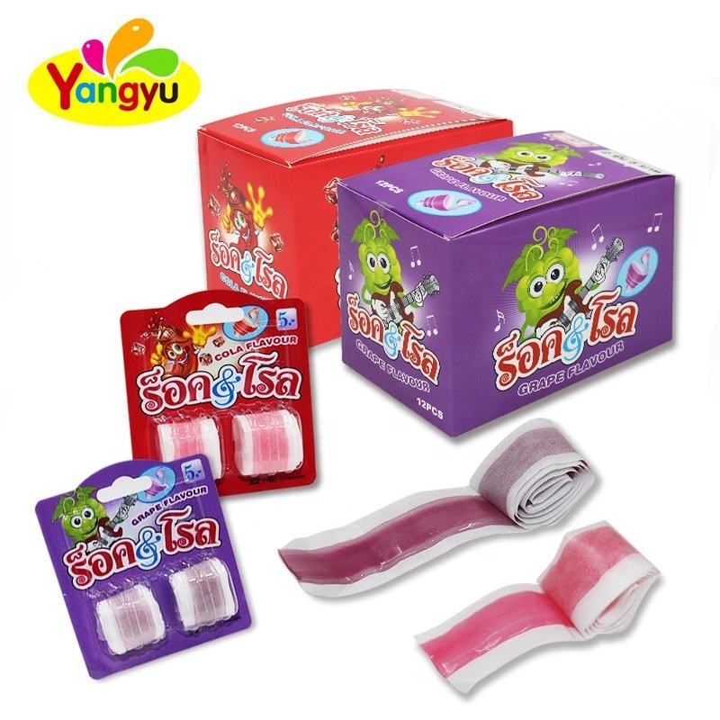 Gummy Roll Supplier 2 In 1 Sweet Fruity Gummy Jelly Fruit Roll Ups Candy