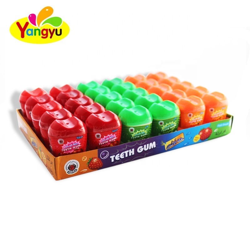 Cute Teeth Shape Bottle Fruity Flavor Chewing Gum