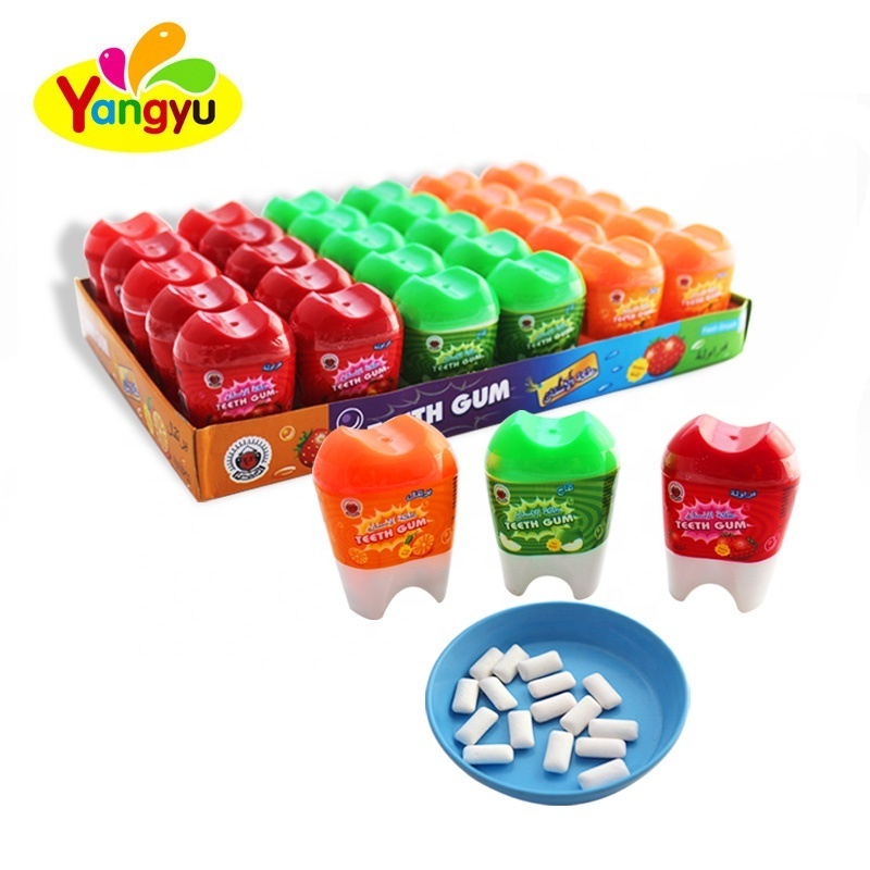 Cute Teeth Shape Bottle Fruity Flavor Chewing Gum