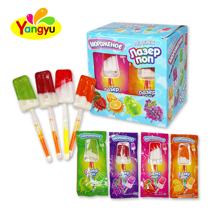 Fluorescent Glow Stick Ice Cream Hard Candy Fruit Flavor Stick Lollipop