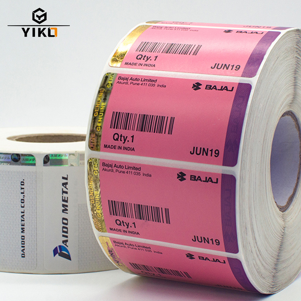 Yiko Custom Scrapeable Holographic Logo Strip Stamping Stickers Label With Printing Disposable Barcode Private Label Supplier