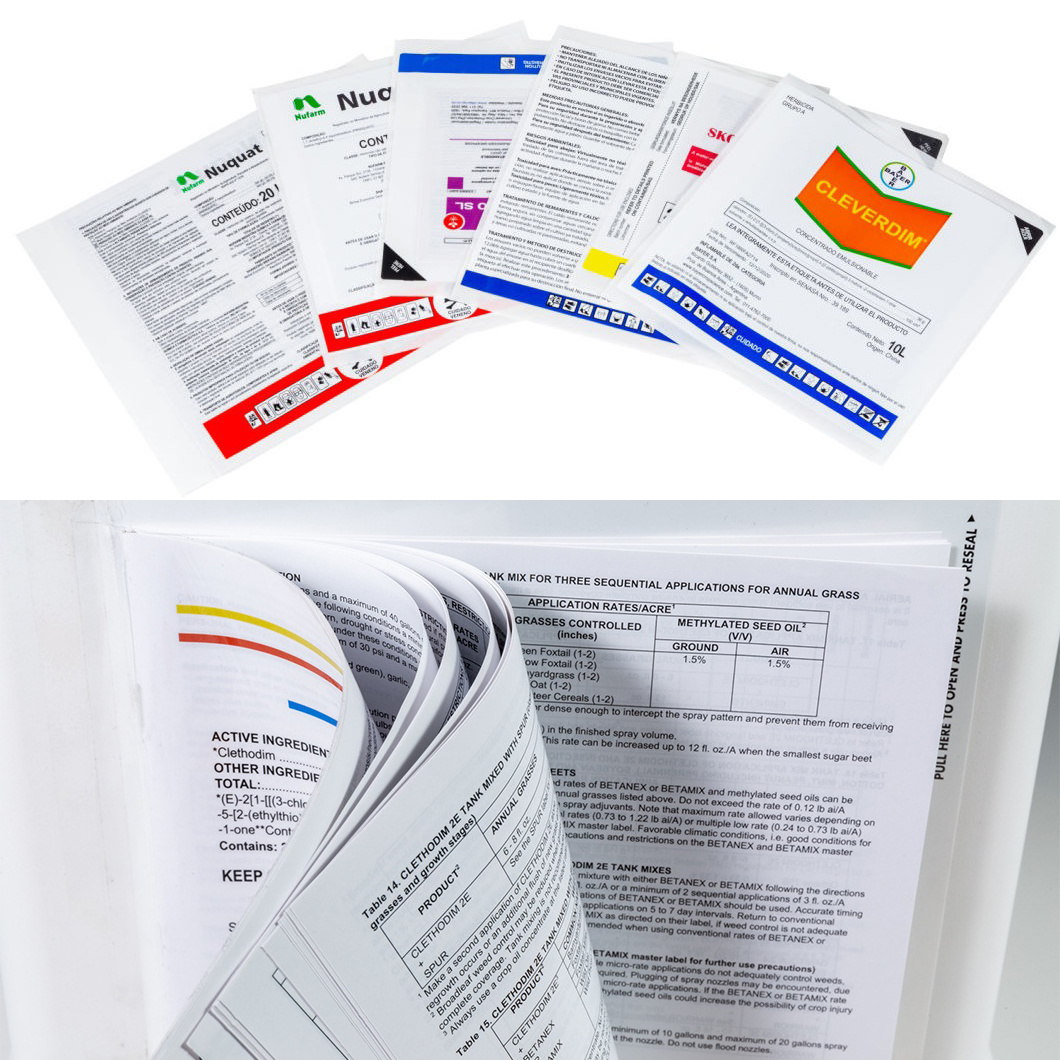 Custom Multi-layered Booklet Labels Sticker Multi Layer Fold Adhesive Instructions Label For Machine oil drums