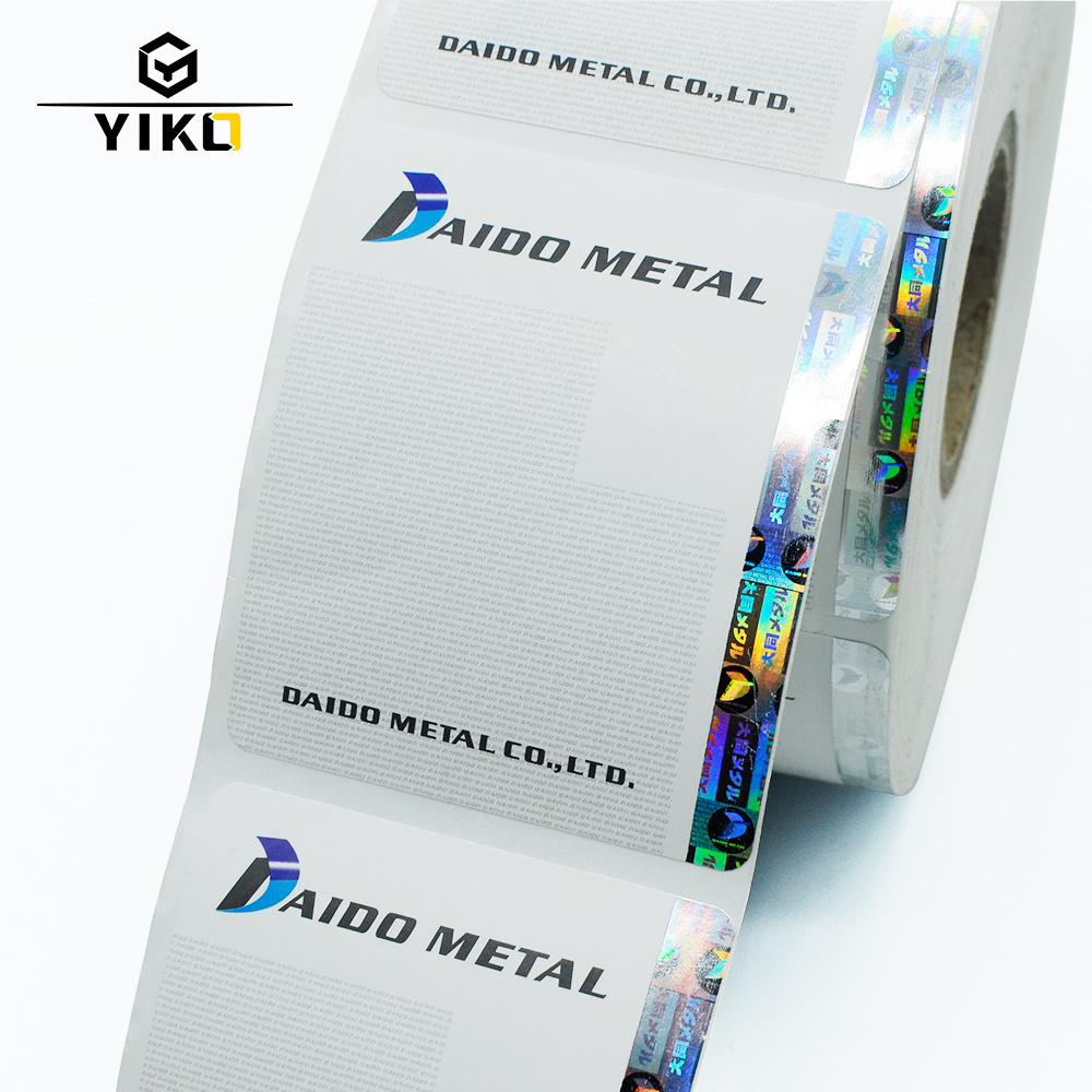 Self Adhesive Thermal Hologram Hot Stamping Label On Paper Hologram Adhesive Security Sticker Roll