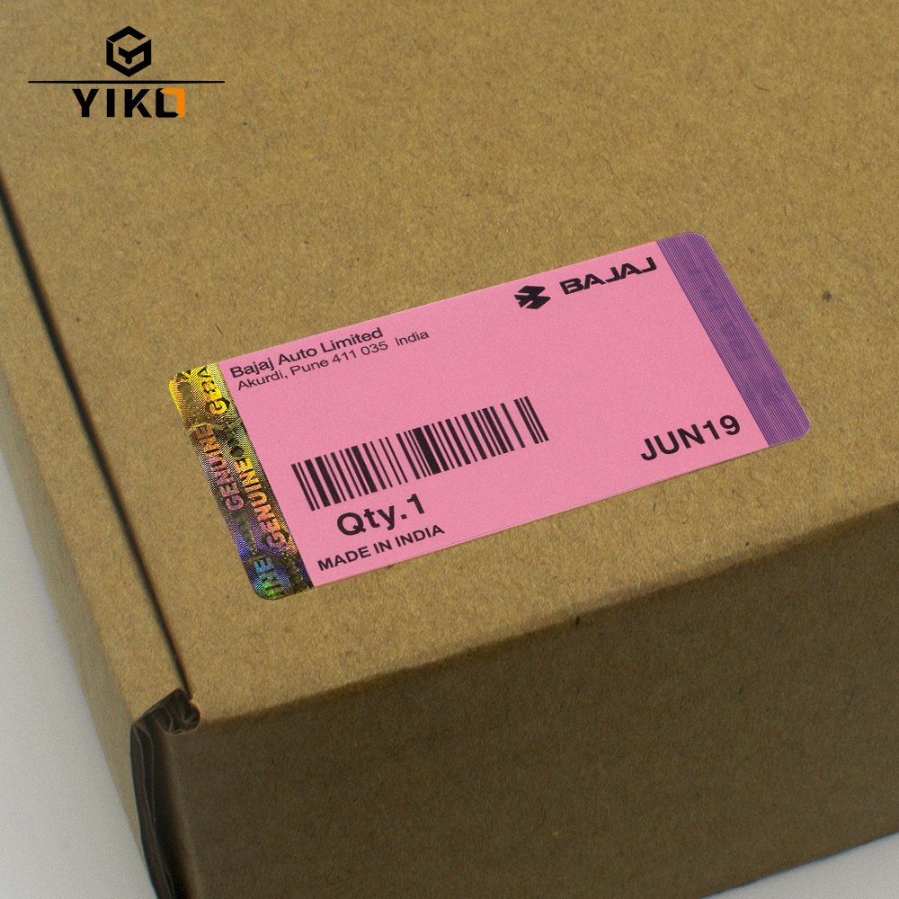 Yiko Custom Scrapeable Holographic Logo Strip Stamping Stickers Label With Printing Disposable Barcode Private Label Supplier