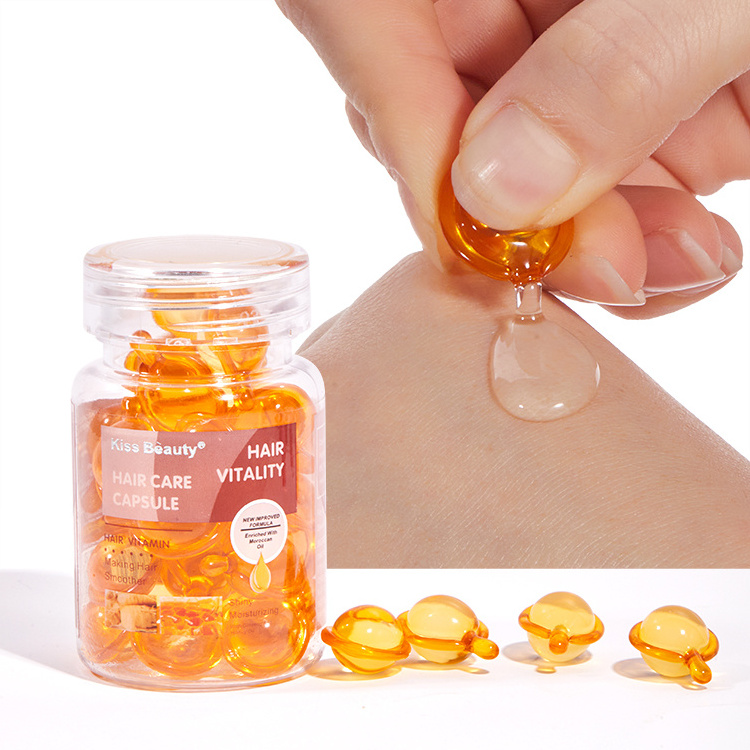 OEM Hair Vitality Hair Oil Capsule Vitamin Ginseng Honey Oil Shiny Moisturizing Hair Care Capsule