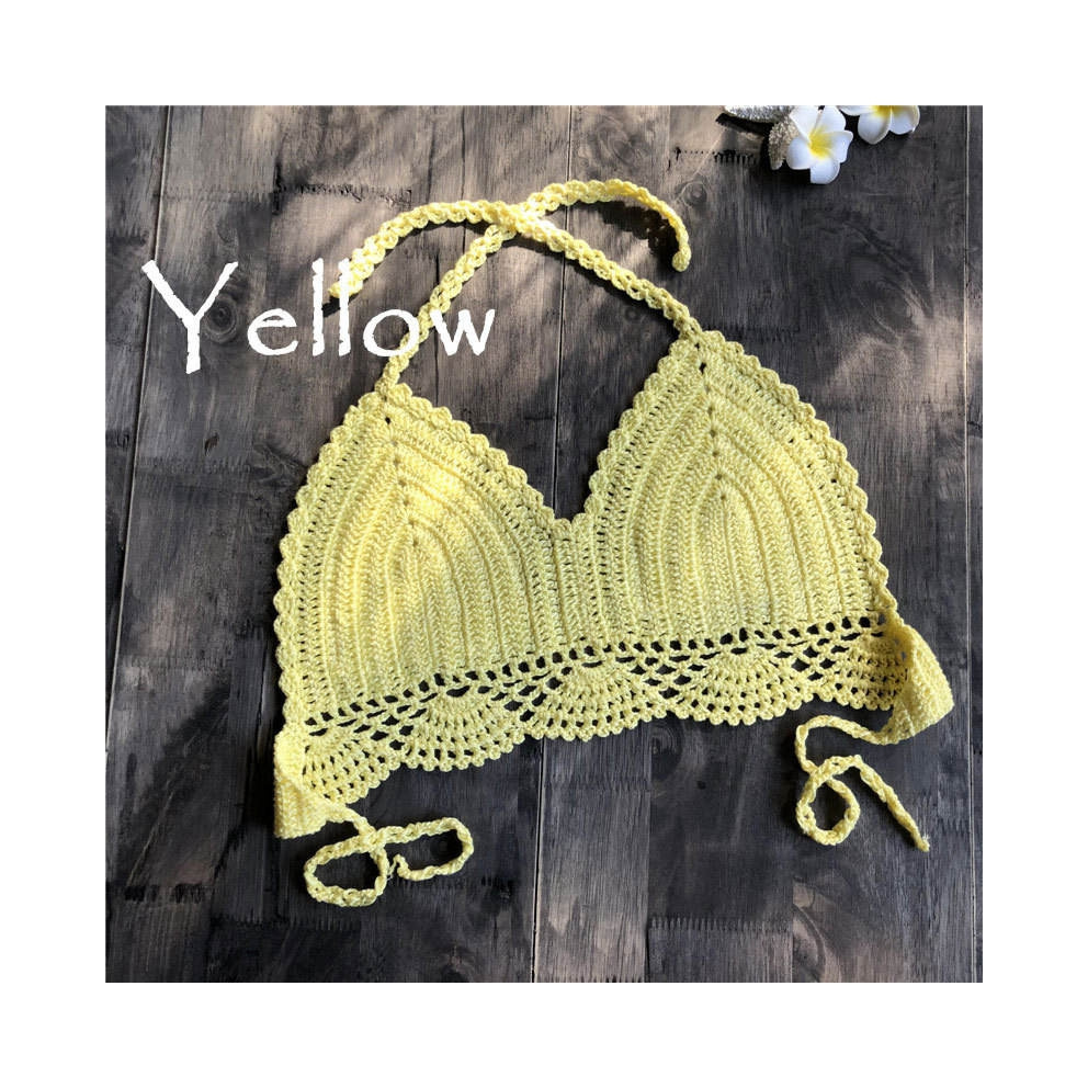 Quality Choice Women'S Handmade Knit Crochet Sexy Bikinis Knitted Crochet Tank Top Swimsuit