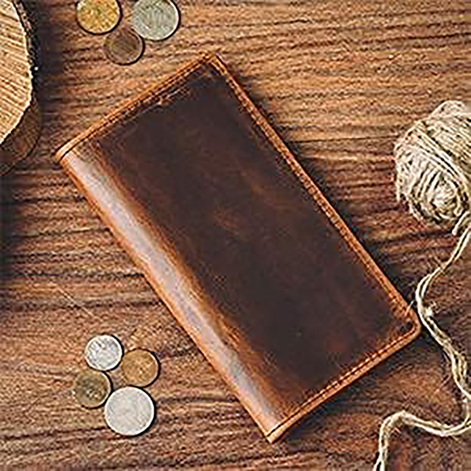 Long Wallet for Men Top Grain Leather checkbook Cover Western Rodeo Wallets for Men.