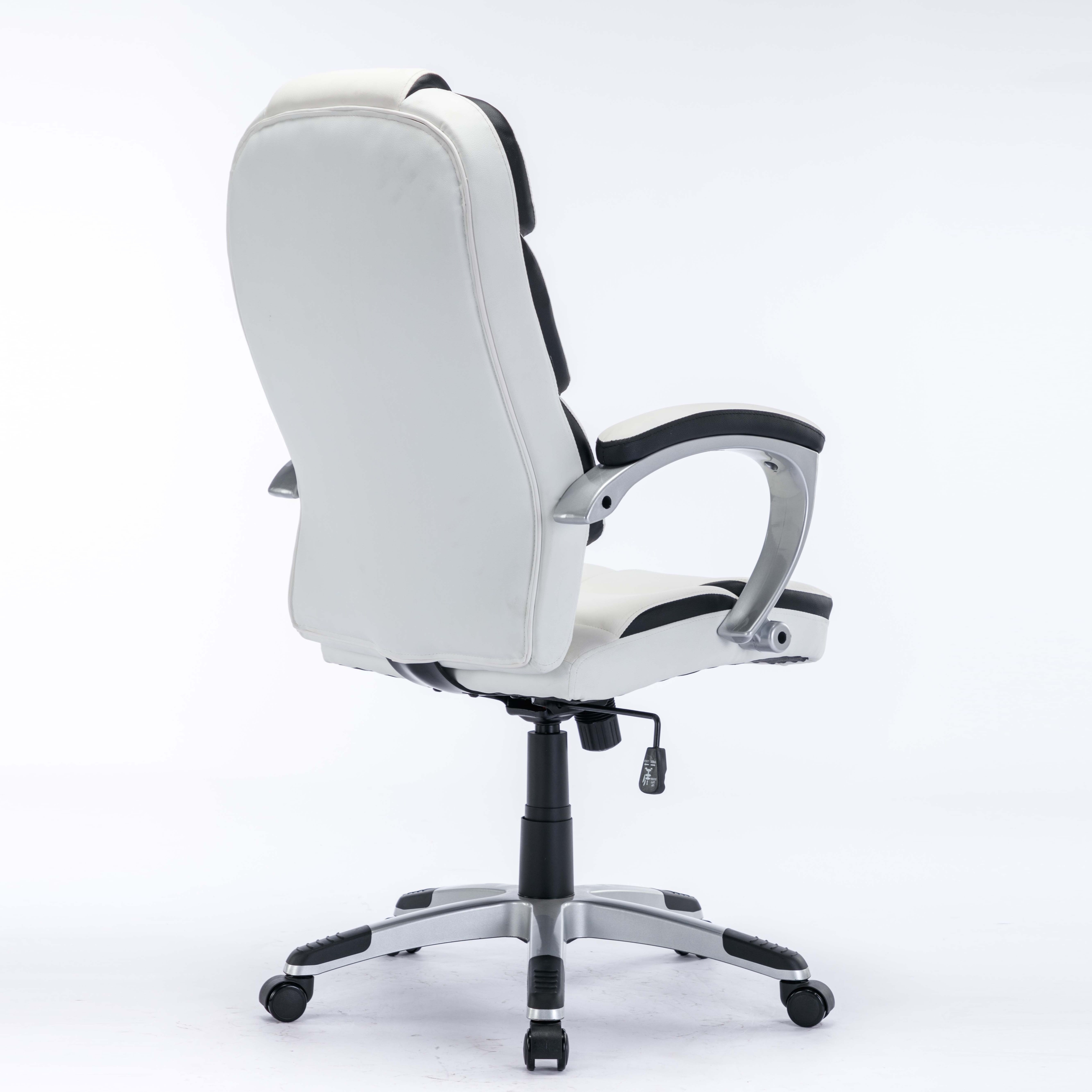 Luxury Big And Tall Executive Leather Swivel White Ergonomic PC Computer Office Chair