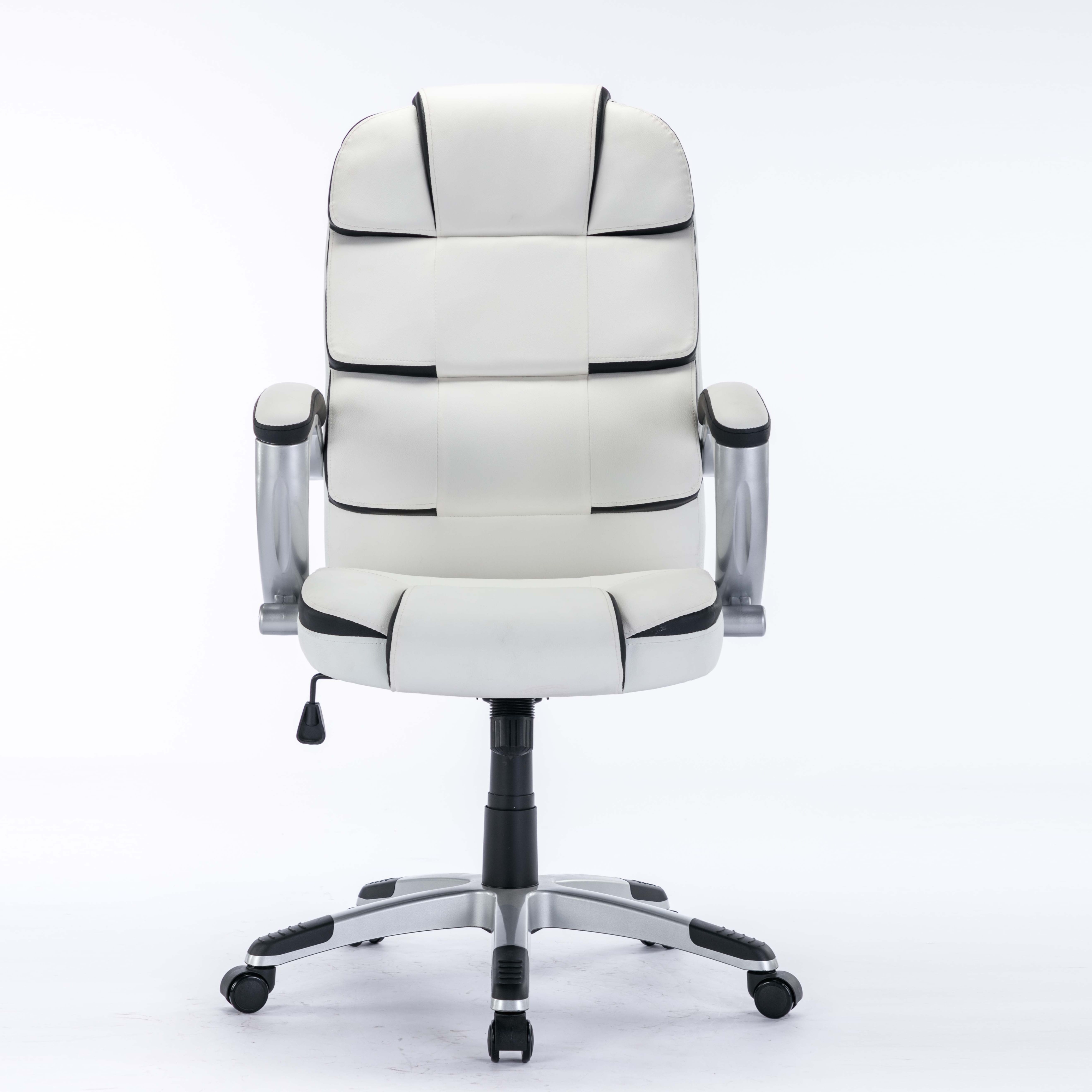 Luxury Big And Tall Executive Leather Swivel White Ergonomic PC Computer Office Chair