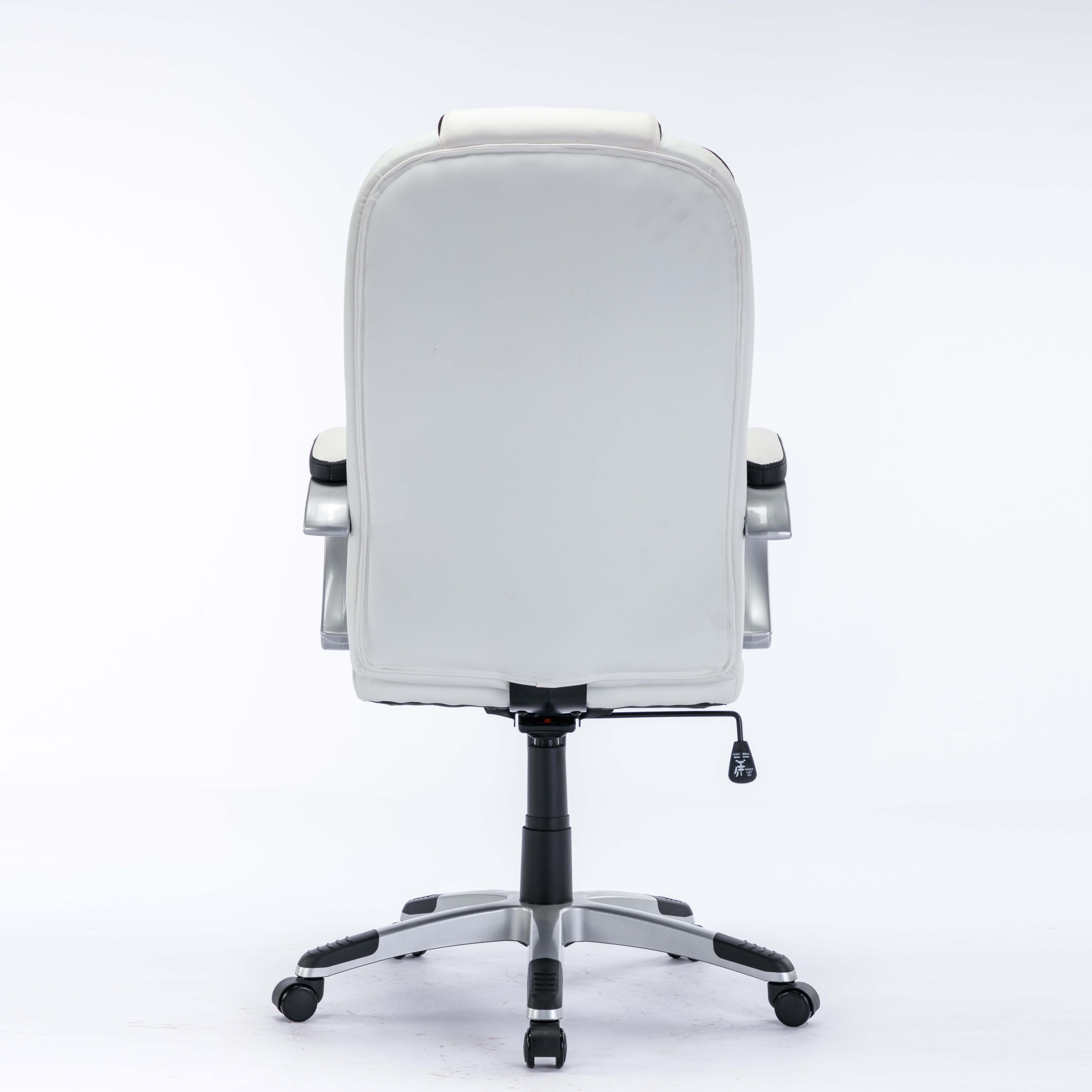 Luxury Big And Tall Executive Leather Swivel White Ergonomic PC Computer Office Chair