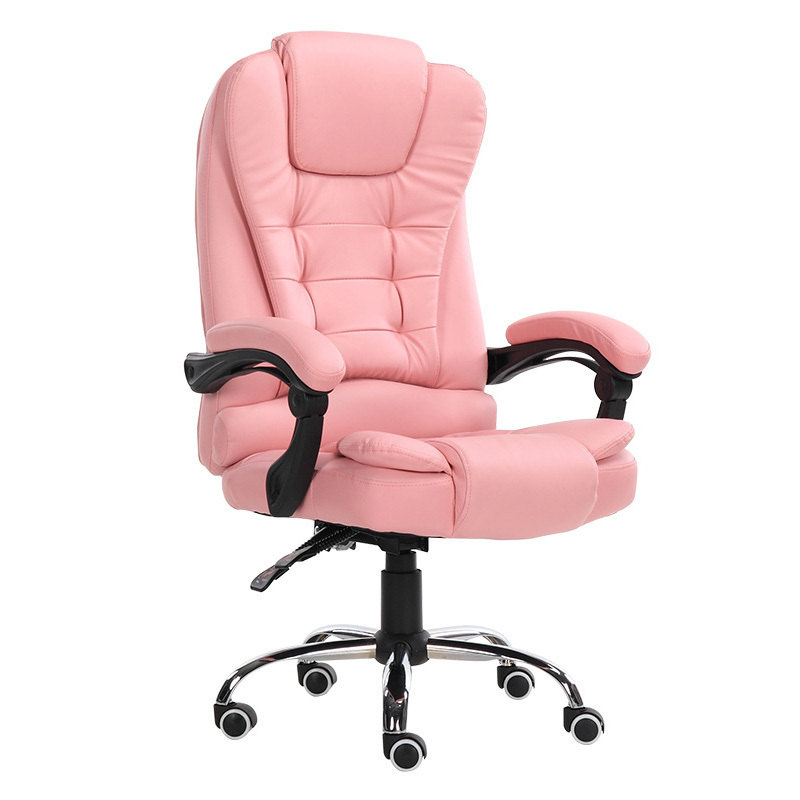 Big And Tall Executive Boss Computer Adjustable Height PU Leather Office Reclining Chair