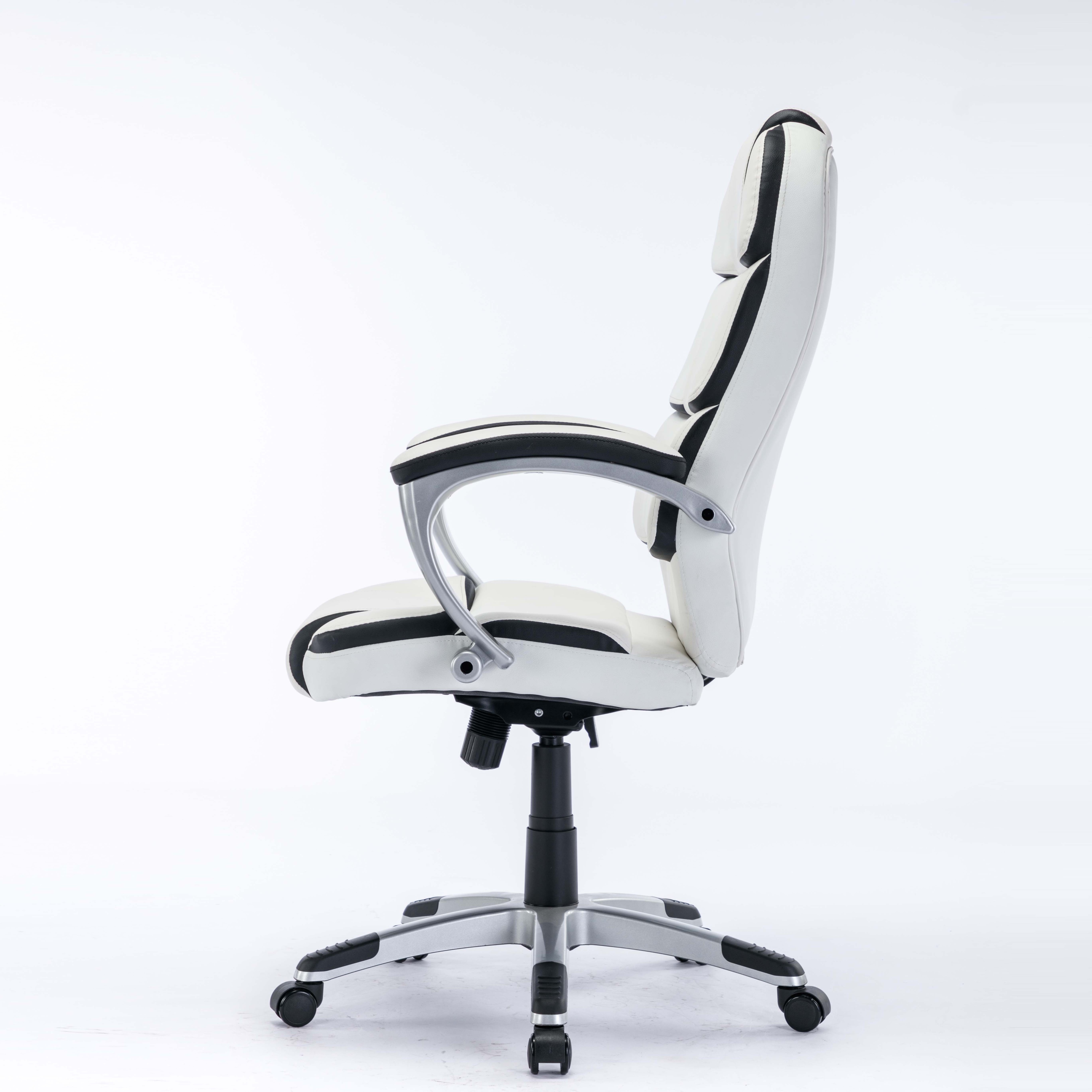 Luxury Big And Tall Executive Leather Swivel White Ergonomic PC Computer Office Chair