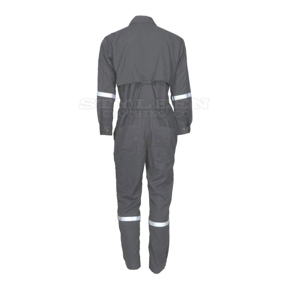 Coveralls For Men Long Sleeve Jumpsuit Blended Adjustable Cuff Utility Pockets Gray Color Mechanic Safety Coverall