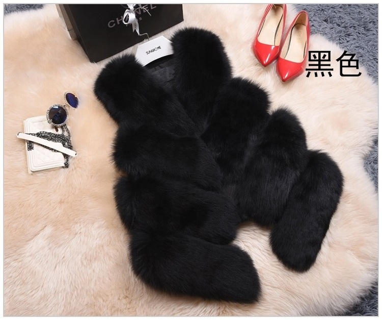 Wholdsaler Fake Fox Fur Vest & Gilet For Lady Women Faux Fur Waistcoat Girl Pink Black XXXL