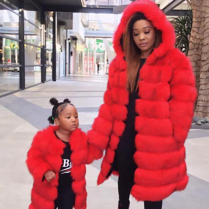 OEM wholesale  Bubble Fox  fur coat women winter long faux fur jacket custom Fluffy women faux fur hoodies