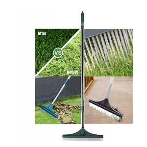 Ergonomic Adjustable Lightweight Steel Handle artificial grass brush carpet turf rake