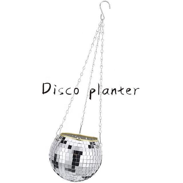 4 Inch 6 Inch 8 Inch Small Disco Ball Plant Hanger Planter Vase Pot Disco Ball Planter Rose Gold Copper