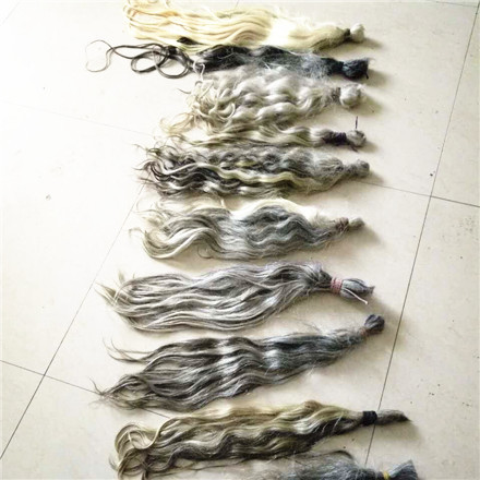 best quality nature grey hair bulk/grey human hair weaving/braid