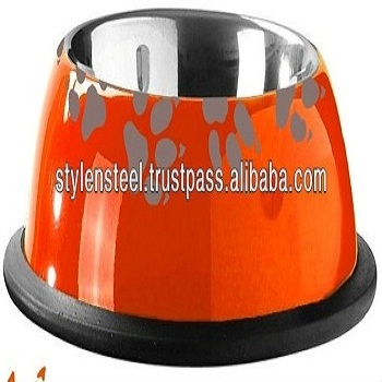 Colored Anti Skid Bowl Side Belly Pet Bowl Stainless Steel Pet Bowl Low Price Small Animal Dog And Cat Pet Feeder