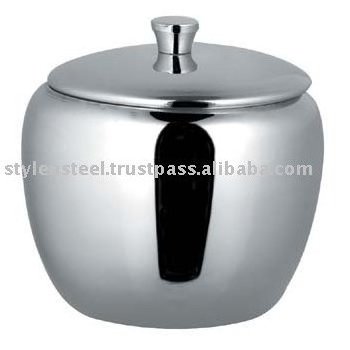 Wholesale Luxury Crystal Storage Container Apple Sugar Pot Stainless Steel Sugar Honey Jam Pot With steel Lid