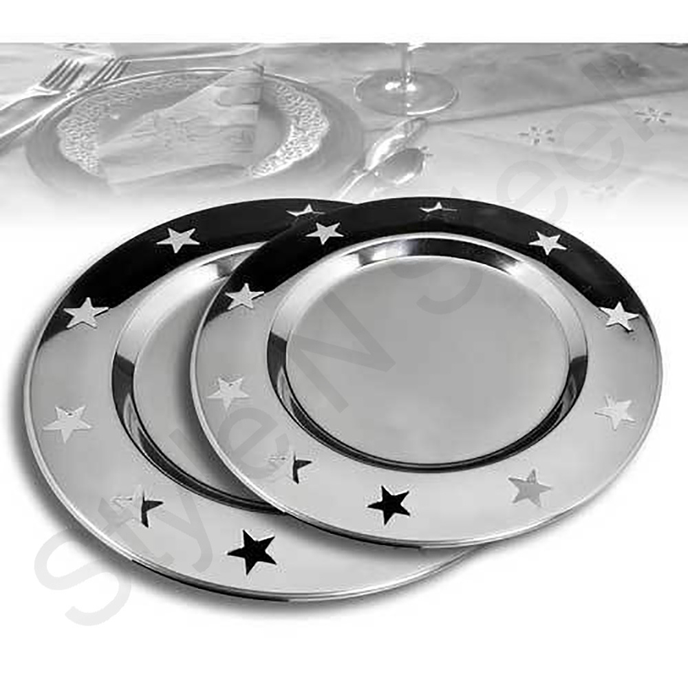 Eco-friendly Feature Metal Charger Plate kitchenware Stainless Steel Charger Plate Hammered Round Charger Plate