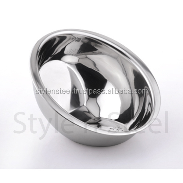 Kitchenware high quality colander Classical Stainless Steel colander Stainless Steel Rice Colander Without Base