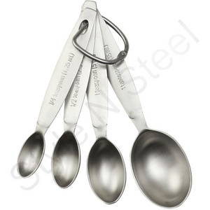 Teaspoon Stainless Steel Measuring TOOLS for Dry Spice and Liquid Ingredients Stainless Steel Oval Measuring Spoon Set