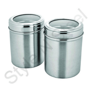 Air Tight Canister Set Lock Type Canister Stainless Steel High Quality Custom Round Airtight Metal Coffee Tin Canister