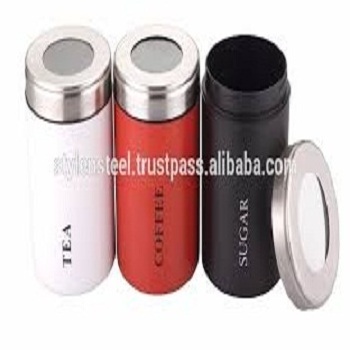 Air Tight Canister Set Lock Type Canister Stainless Steel High Quality Custom Round Airtight Metal Coffee Tin Canister