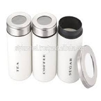 Air Tight Canister Set Lock Type Canister Stainless Steel High Quality Custom Round Airtight Metal Coffee Tin Canister