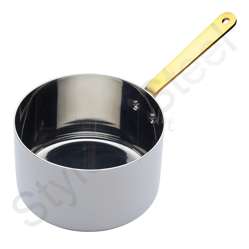 Factory Sales Metal Triply Stainless Steel Fry Pans Cookware Non Stick Frypan with handle Home Mini Serving Sauce Pan