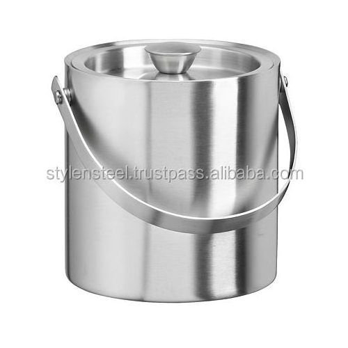 Double Wall Ice Bucket Stainless Steel Ice Bucket champagne holder straight beer ice bucket at wholesale price