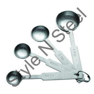 King Measuring Spoon 4 pcs set kitchen metal tool Stainless Steel Oval Measuring Cup Set at wholesale price