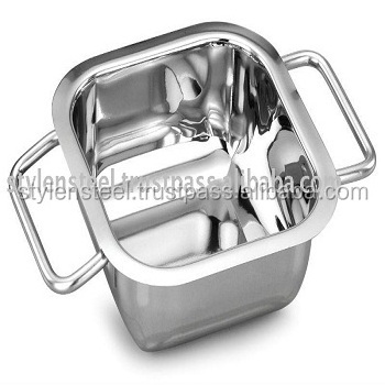 Square Balti Dish Stainless Steel Tableware Plates Dishes Dinner Metal Food Serving Plates kitchen gadgets accessories