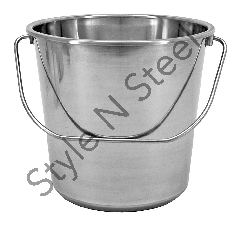 Wholesale Pail Bucket with Cover Stainless Steel Good useful stainless steel water bucket pail with handle