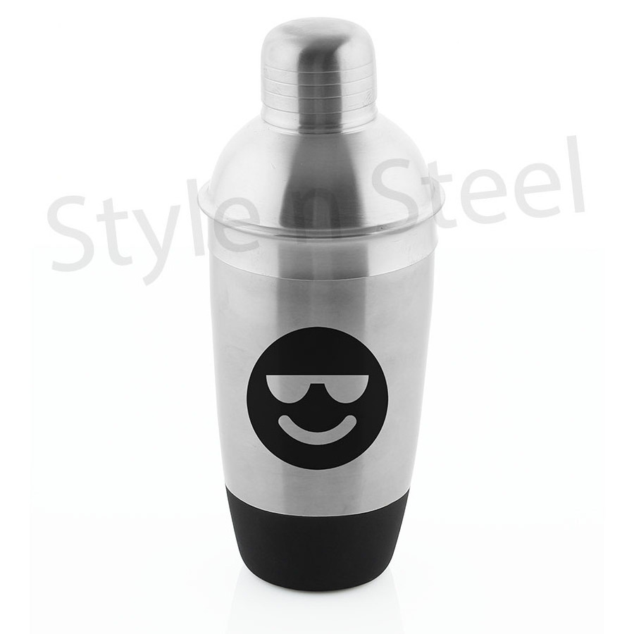 Stainless Steel Food Grade Cocktail shaker Deluxe with Print Black Cocktail Shaker Black Bartender Shaker Bottle Kit