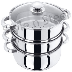 3 Tier Steamer Set Cookware Set Stainless Steel Cooking Pot Steamer Pot 3 Tier Stainless Steel Food Steam Pot Set