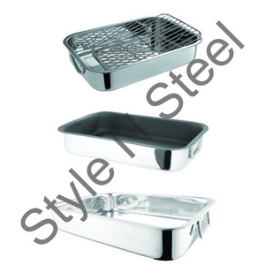 Luxury Style Breakfast fast food tray Trays Custom Plastic Modern Nordic Lasania Tray with Grill low Stainless Steel