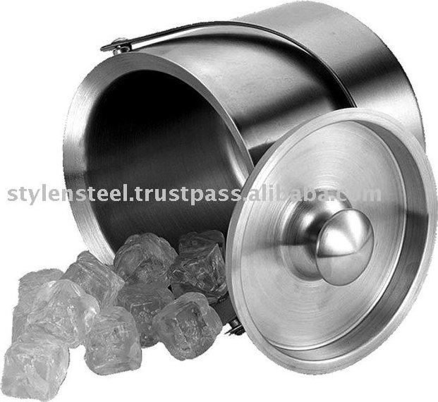 Double Wall Ice Bucket Stainless Steel Ice Bucket champagne holder straight beer ice bucket at wholesale price